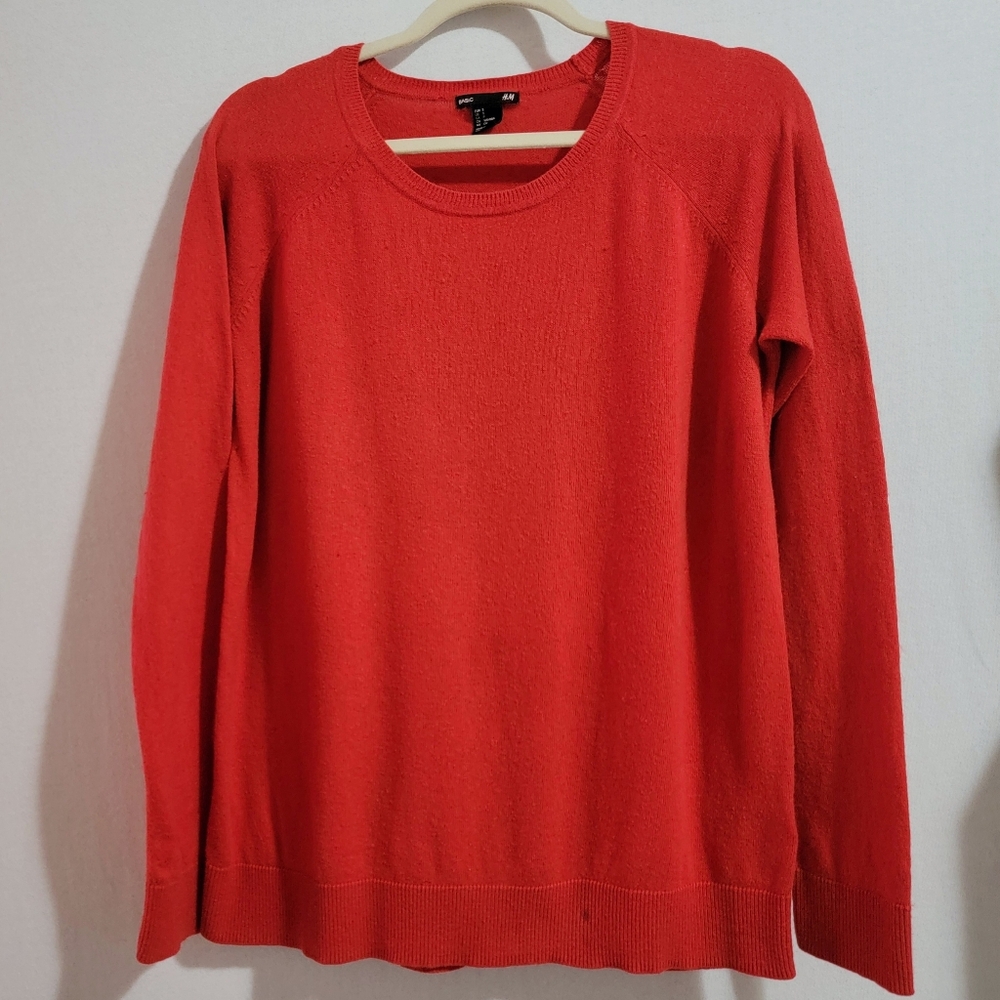 H&M Cashmere Cotton Blend Red Sweater